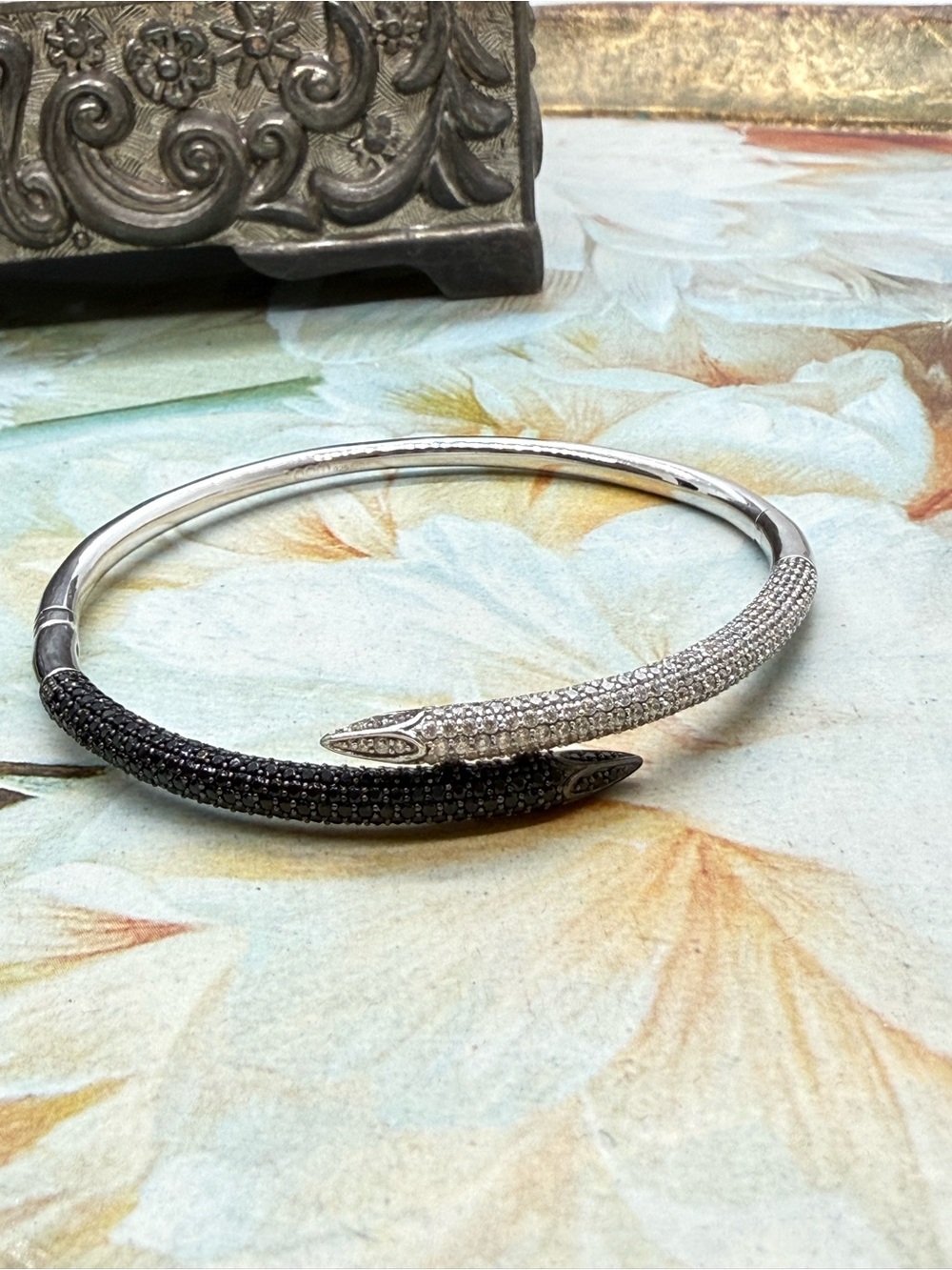 APM Monaco Sterling Silver Snake Bracelet